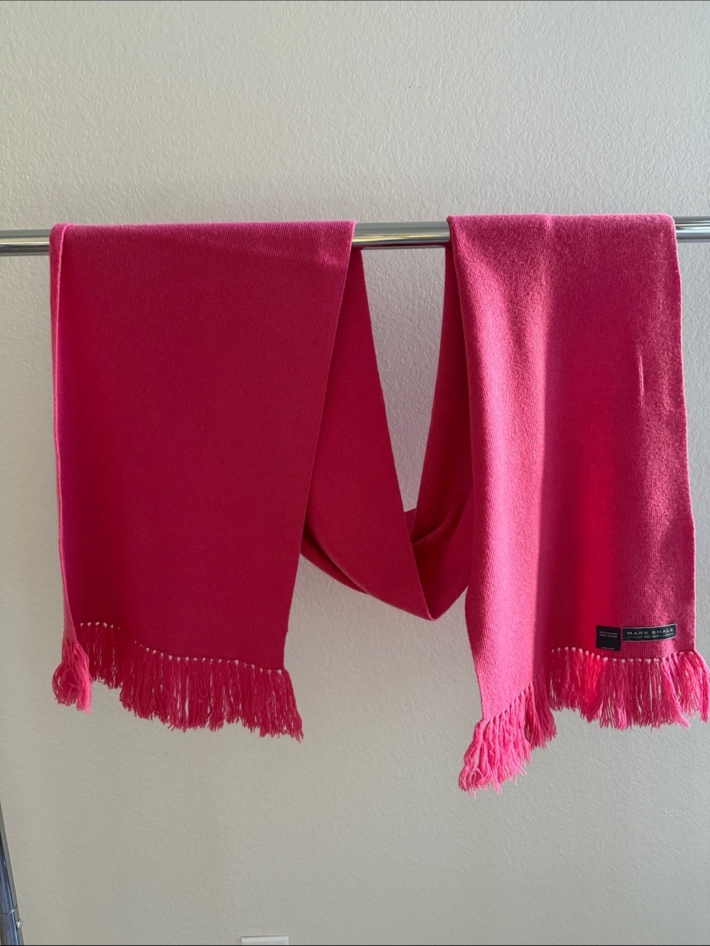 Fringed Bright Pink Women's Scarf - Unbranded